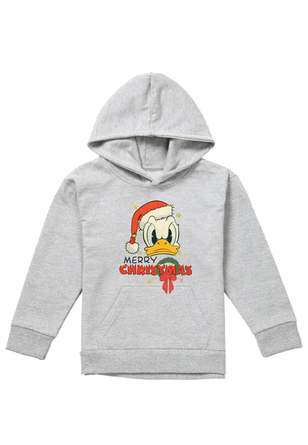 Детская толстовка Donald Duck Merry Christmas, Disney, серый