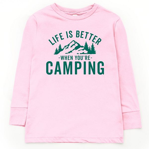 

Футболка с длинным рукавом Life is better when you're camping The Juniper Shop, Pink