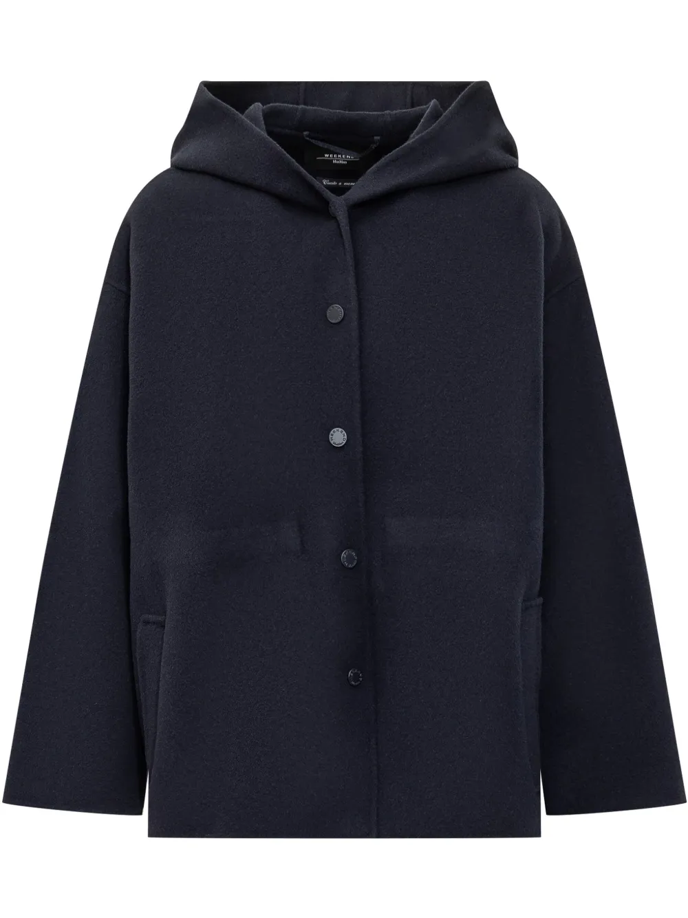 

Шерстяное пальто с капюшоном Weekend Max Mara, синий