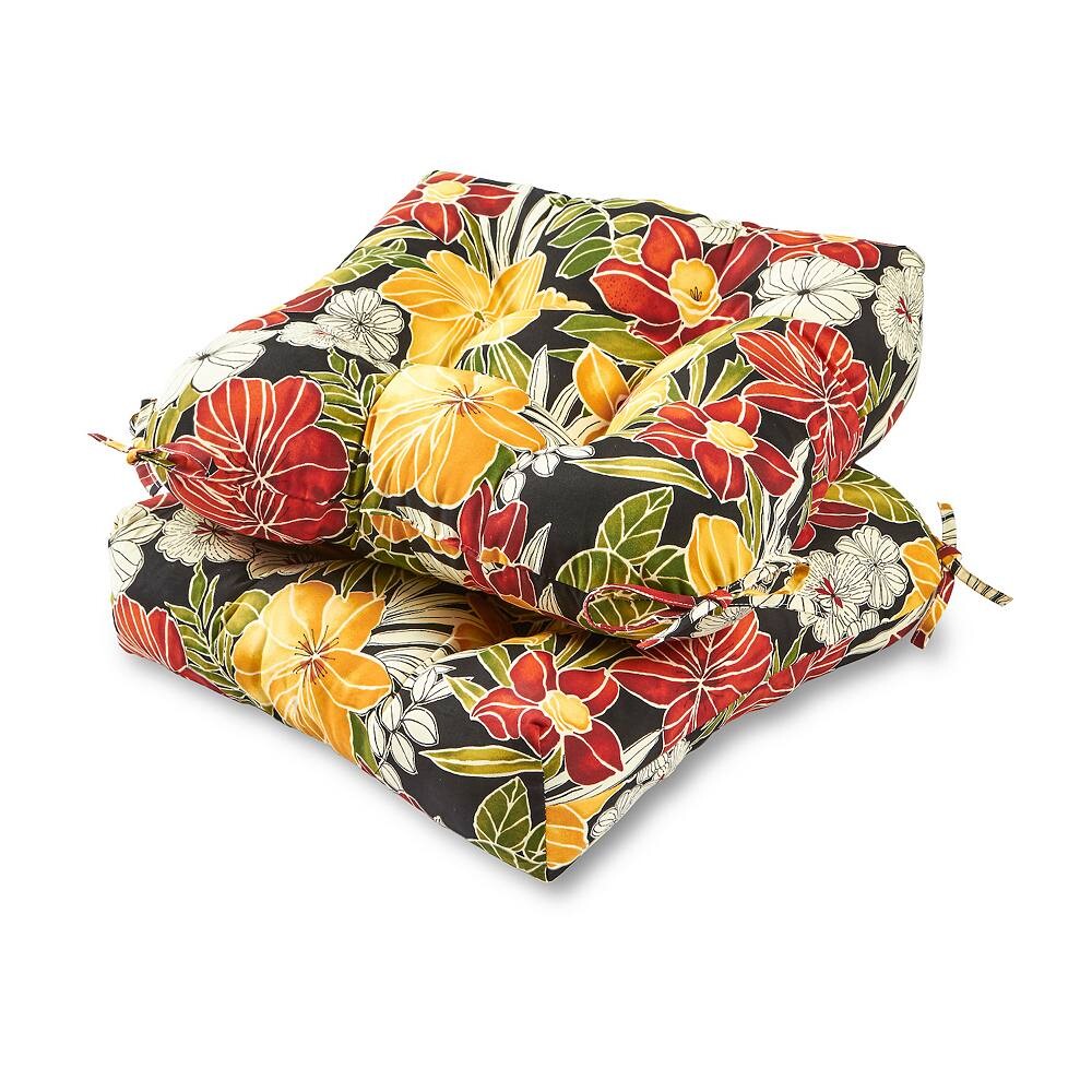 

Greendale Home Fashions 20-дюймовый набор подушек для уличного стула из 2 предметов, цвет Aloha Black