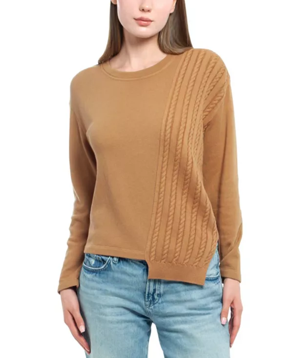 

Свитшот из разных материалов Wilt Clothing, коричневый