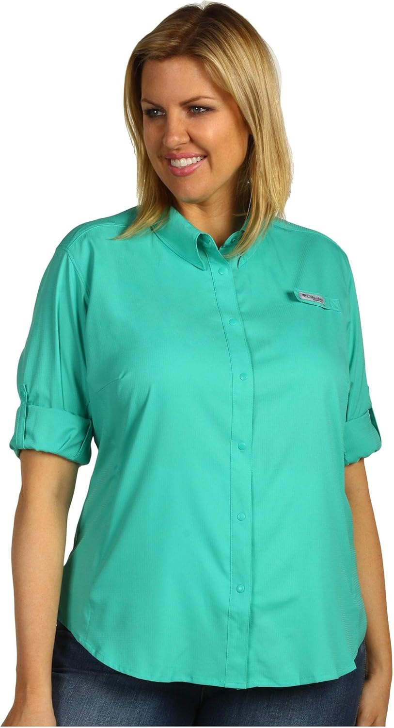 

Columbia Women's PFG Tamiami II UPF 40 рубашка для рыбалки с длинным рукавом, Glaze Green