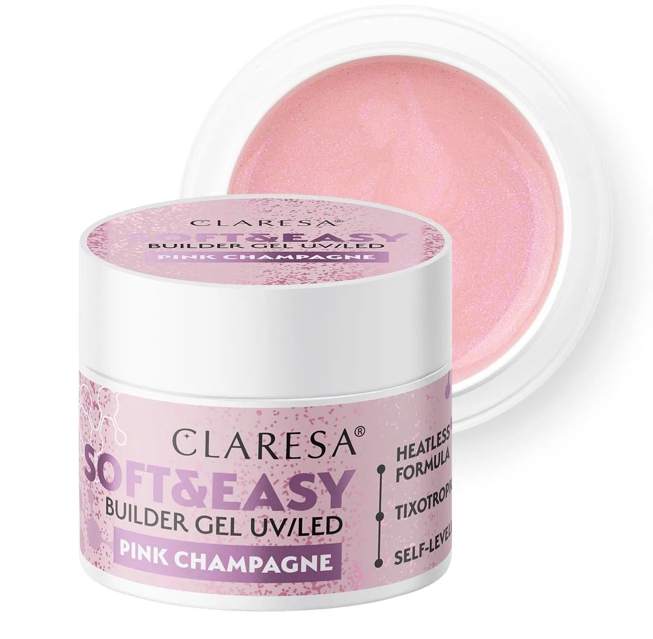 UV/LED гель для наращивания ногтей «Soft & Easy Blinking Pink» 45 г от Claresa Claresa