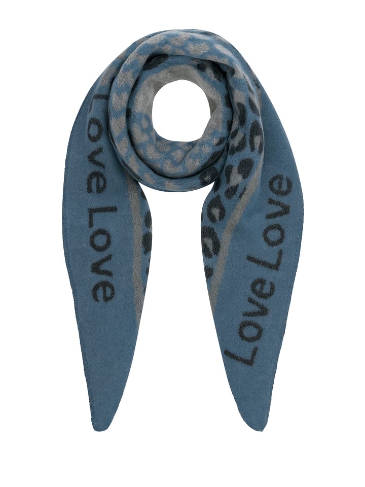 

Faera Треугольный шарф Animal Love, эластичная вязка, леопардовый принт, темно-синий