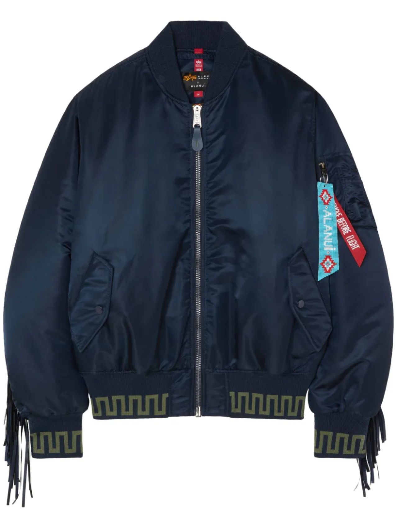 

Alanui бомбер из коллаборации с Alpha Industries, синий