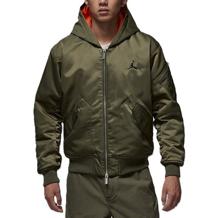 Пуховик Flight Therma Fit мужской Jordan, оливковый/оранжевый/черный — фото 3