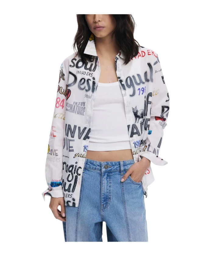 

Стильная блузка с длинными рукавами и принтом Desigual, мультиколор