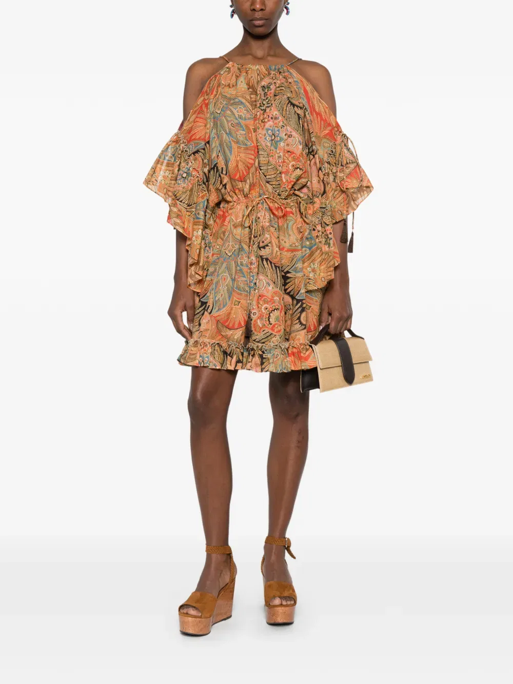 Мини-платье с узором «пейсли» Etro, оранжевый — фото 2