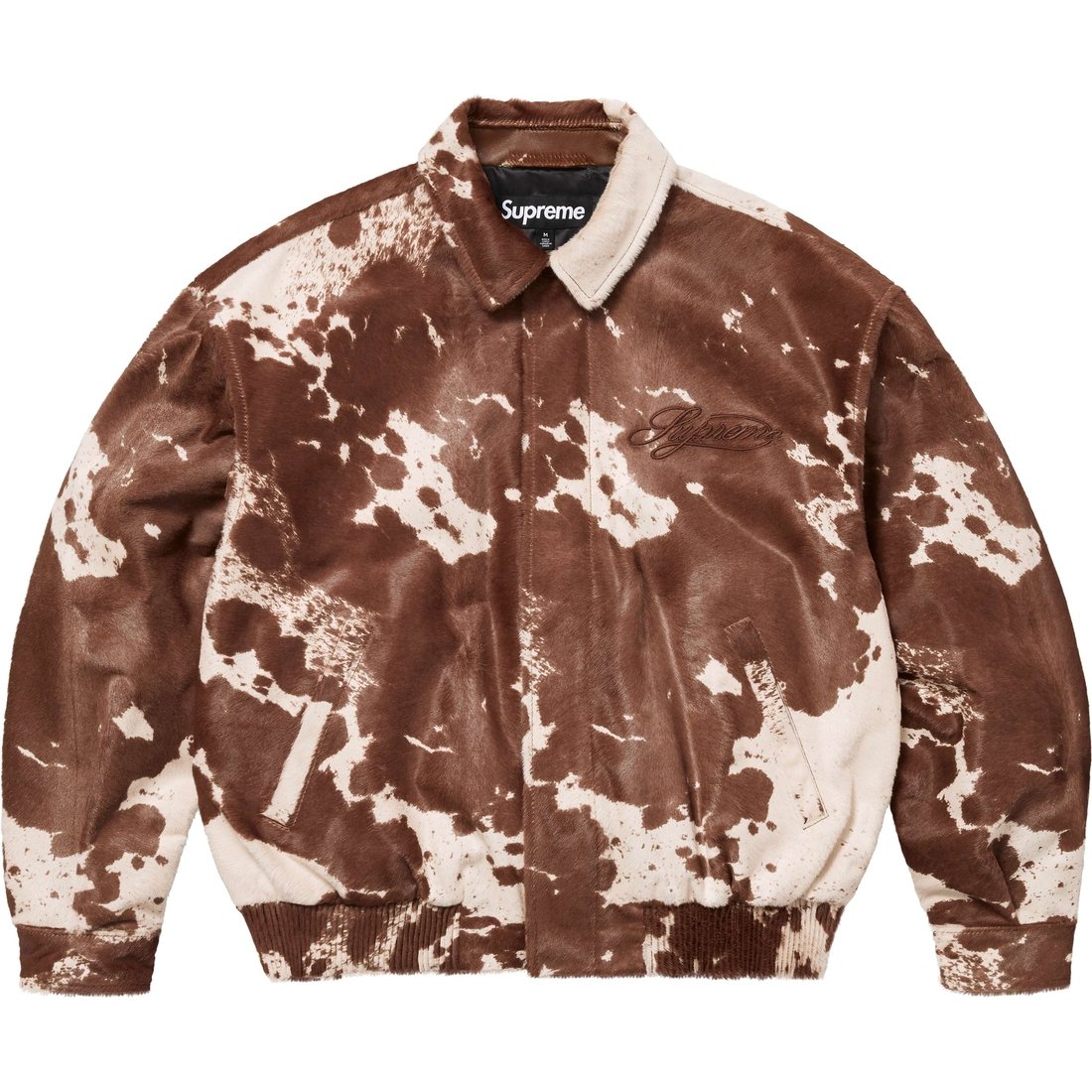 

Supreme Кожаная бейсбольная куртка, Cow Pattern/Cow
