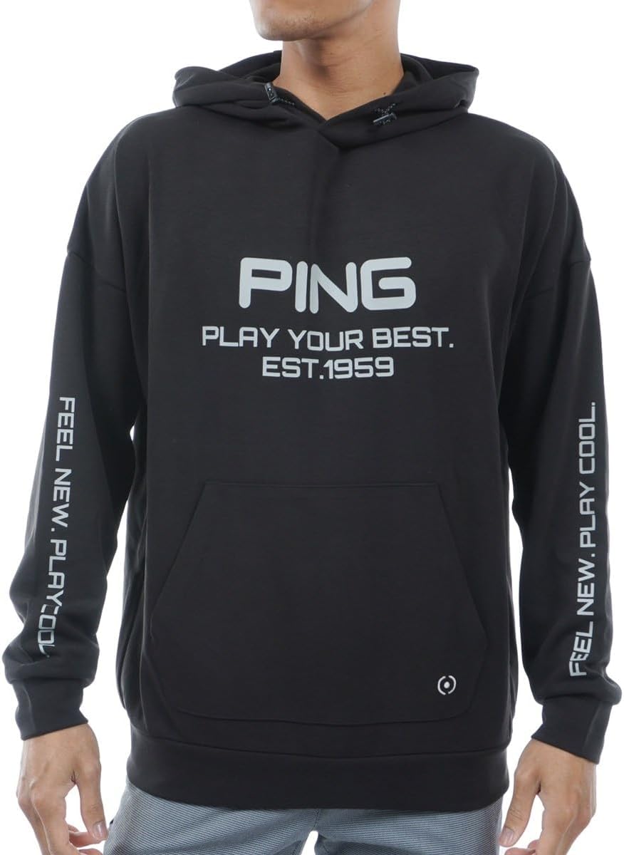 

Мужская толстовка с длинными рукавами и капюшоном (каркасный трикотаж, защита от УФ-излучения) / Толстовка для гольфа / 621-4162105 Ping Apparel, черный