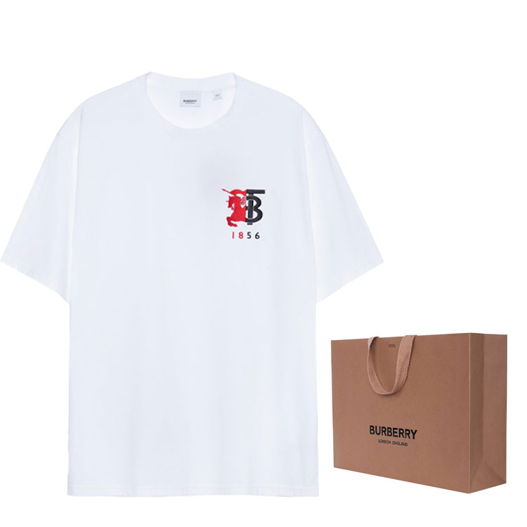 Футболка Burberry из хлопка с контрастным логотипом, белый — фото 3