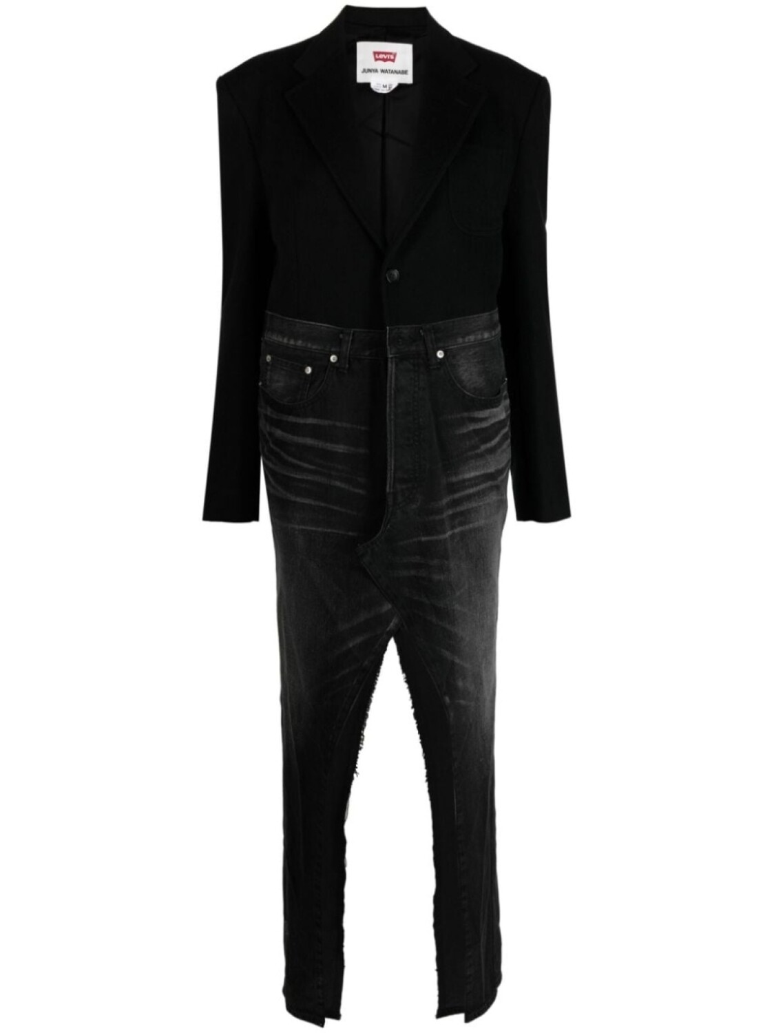 

Junya Watanabe panelled V-neck coat, черный