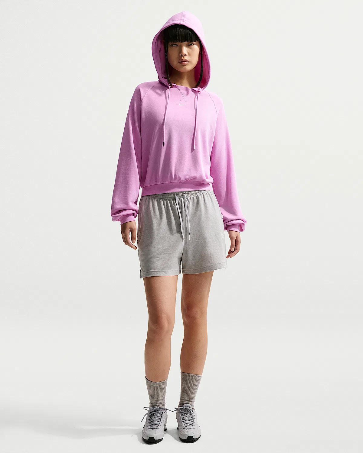 Женские шорты Nike Sportswear Chill Knit с высокой посадкой, Dark Grey Heather/Chalk