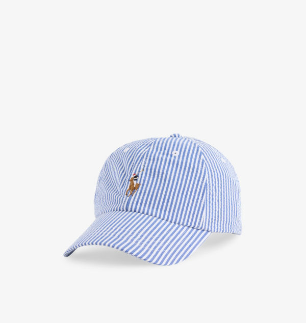 

Бейсболка из хлопка с вышитым пони-полосатым узором Polo Polo Ralph Lauren, цвет cruise royal seersucker
