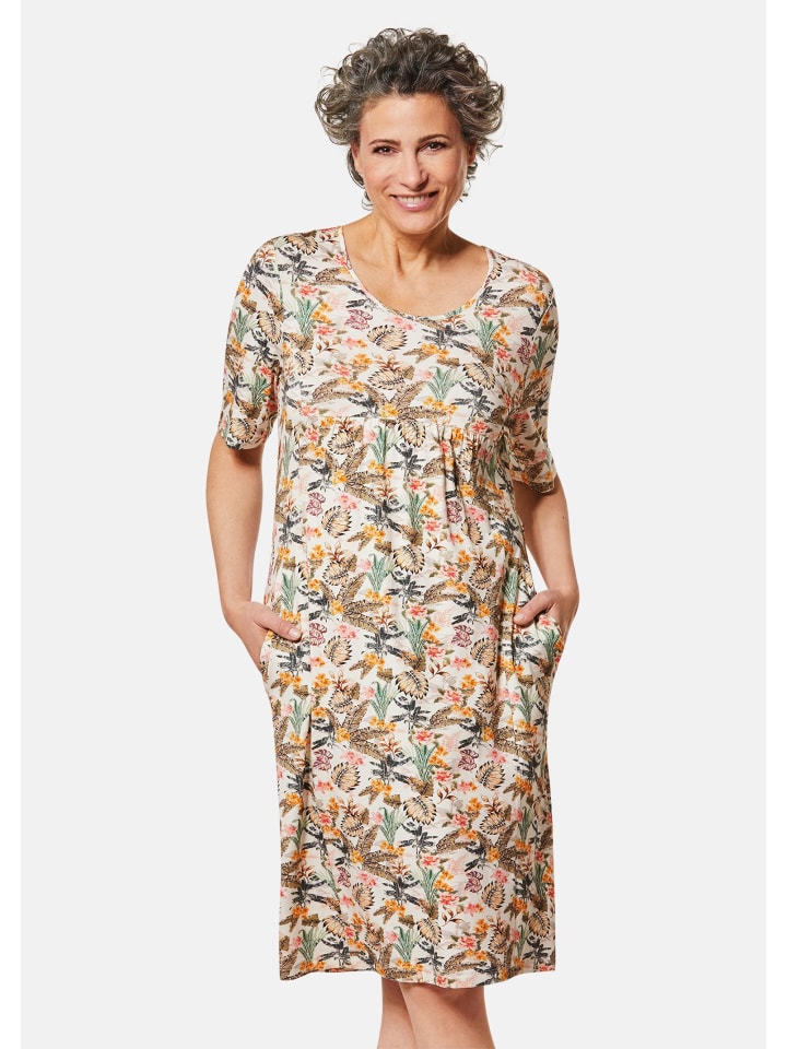 

Платье до колена GOLDNER Druckkleid, цвет weiß/bunt/gemustert