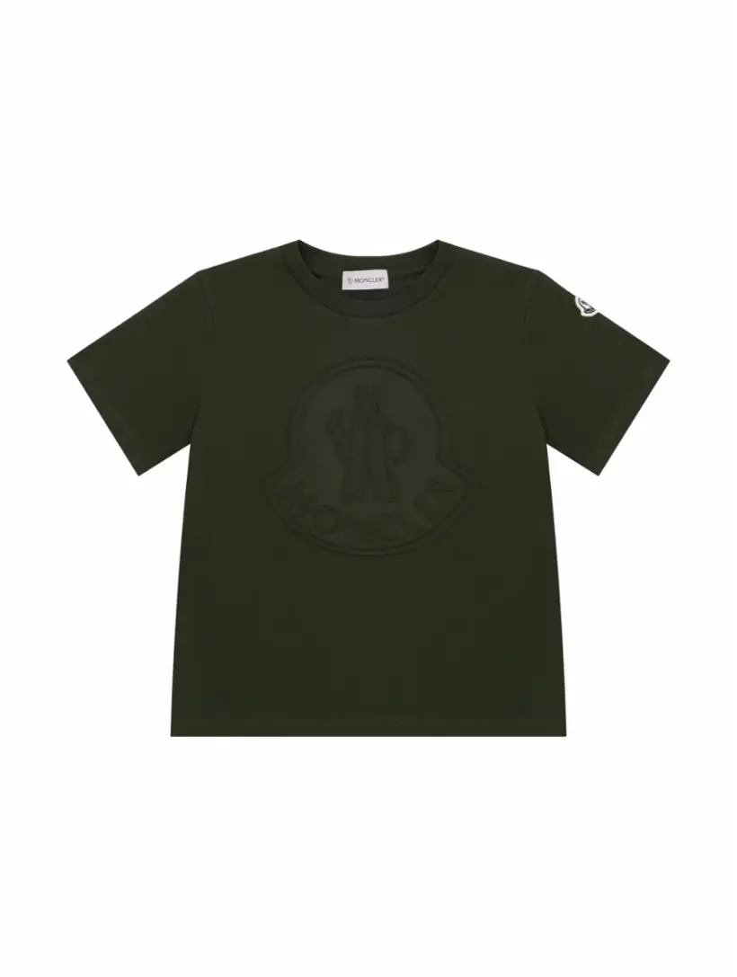 

Хлопковая футболка с логотипом Moncler, зелёный