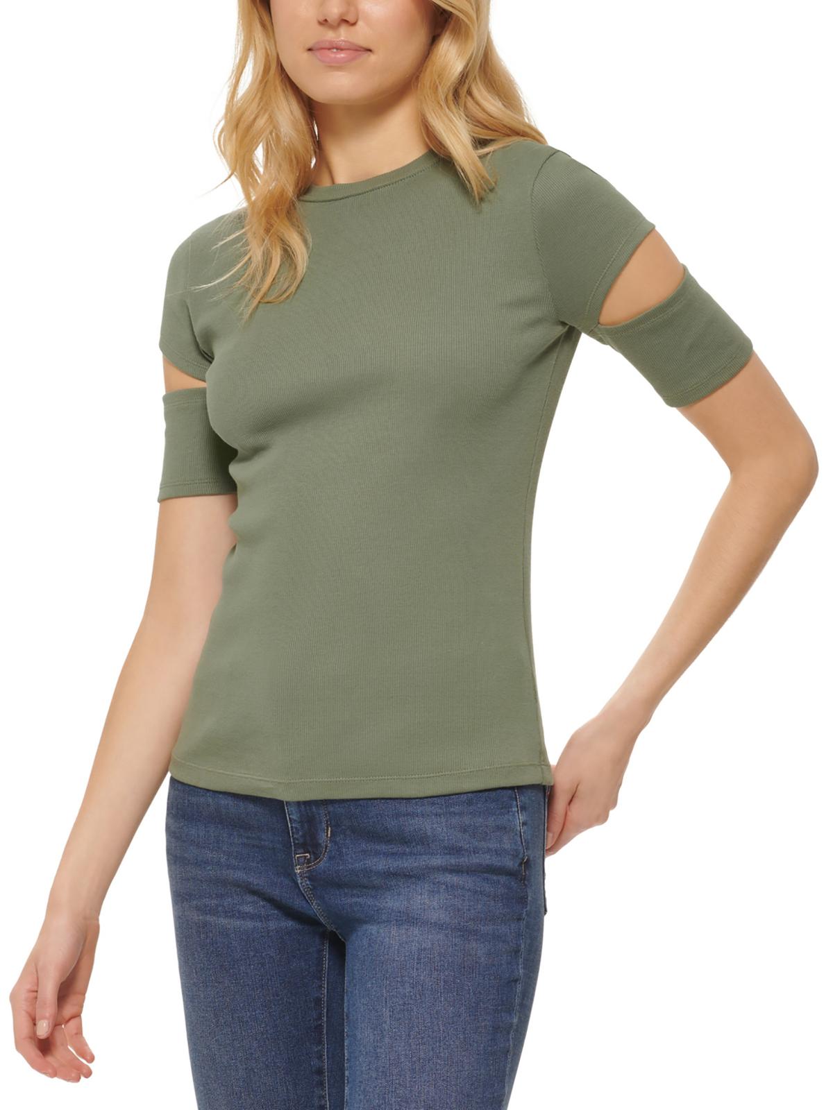 

Женская футболка с круглым вырезом и вырезом DKNY Jeans, цвет agave green