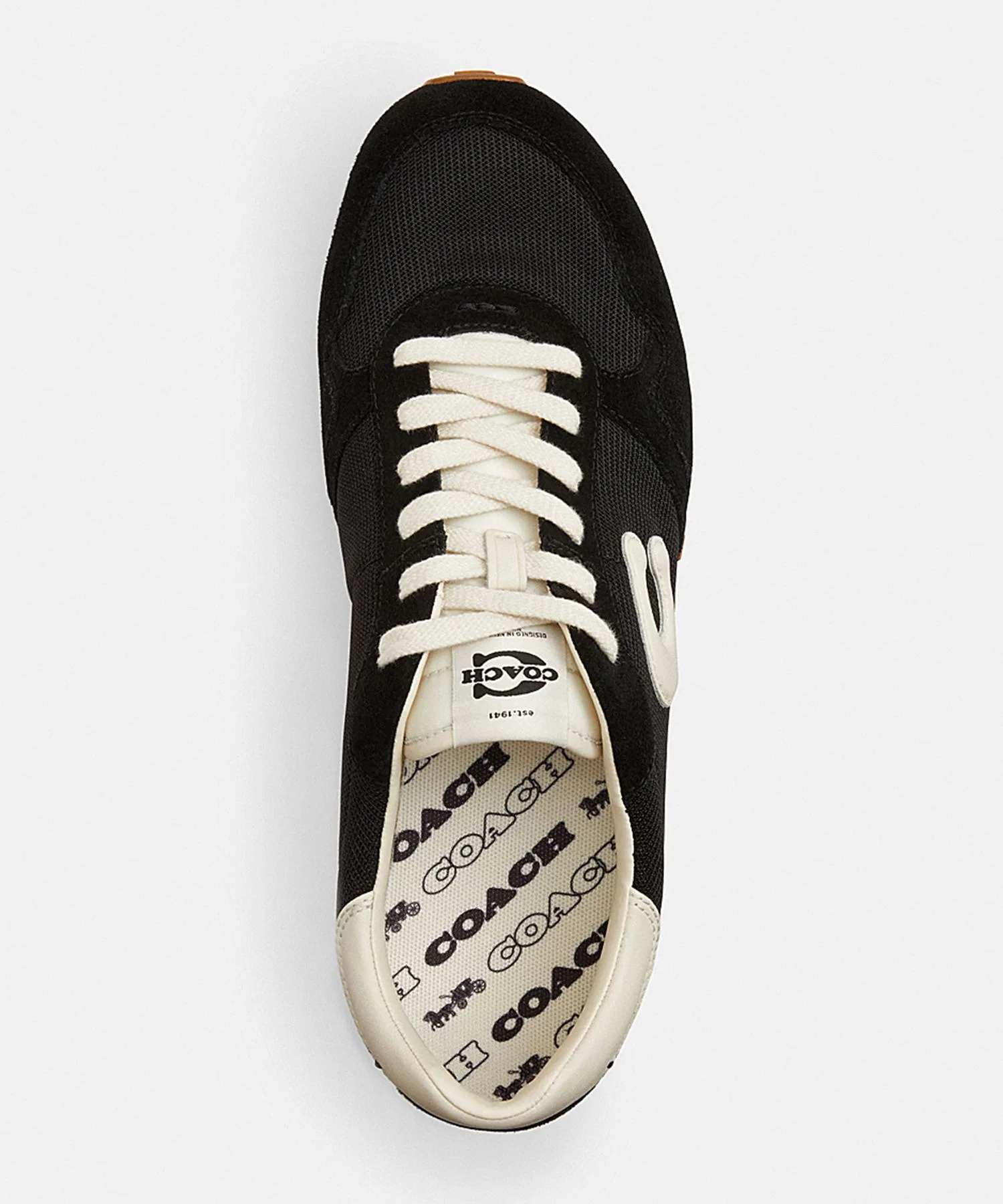Мужские кроссовки из замши, кожи и сетки COACH Retro Runner чёрные — фото 3