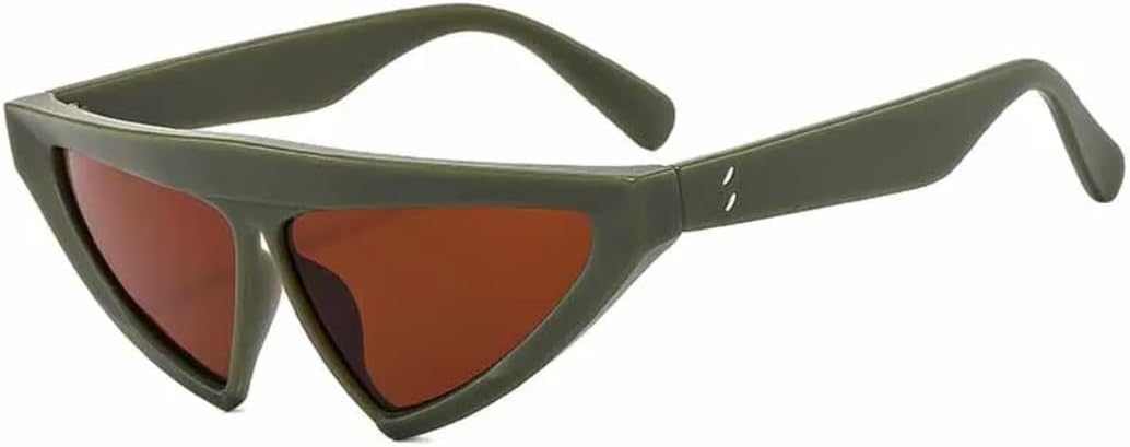 

Панк-очки с рисунком «Рисовый ноготь» в форме треугольника, женские солнцезащитные очки, модные мужские очки, уличная фотография, путешествия, UV400 TVTBBVV, Green Brown