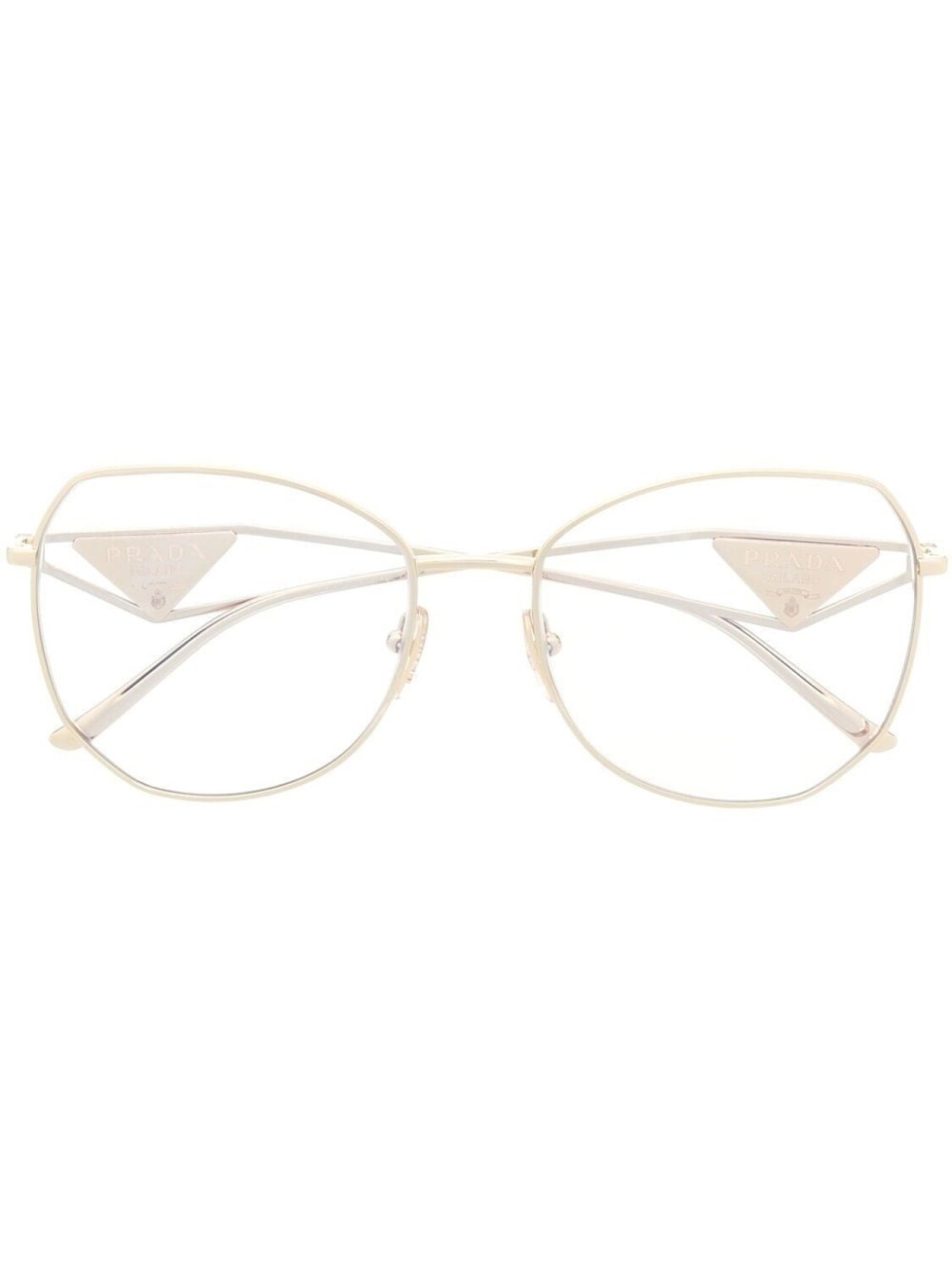 

Солнцезащитные очки в массивной оправе с логотипом Prada Eyewear, золотистый