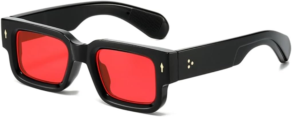 

Солнцезащитные очки с защитой UV400 | Заклепки, красный, синий, маленькая оправа | для женщин и мужчин, для занятий спортом на открытом воздухе и вождения DSVIGF, Black Red