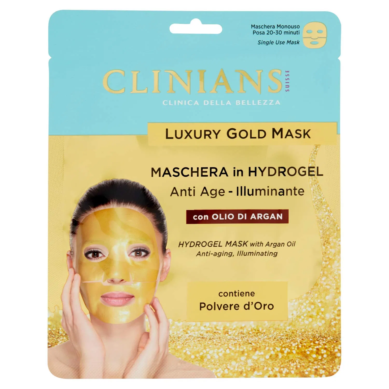 Гидрогелевая маска Luxury Gold Mask Anti-age, 25 мл Clinians
