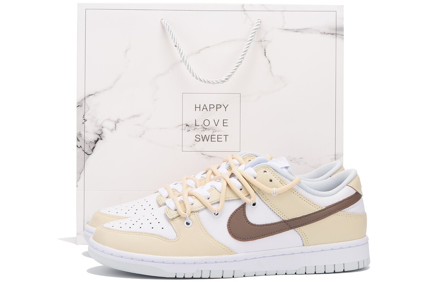 

Кроссовки Nike Dunk Skateboarding Shoes Unisex Low-top White, коричневый