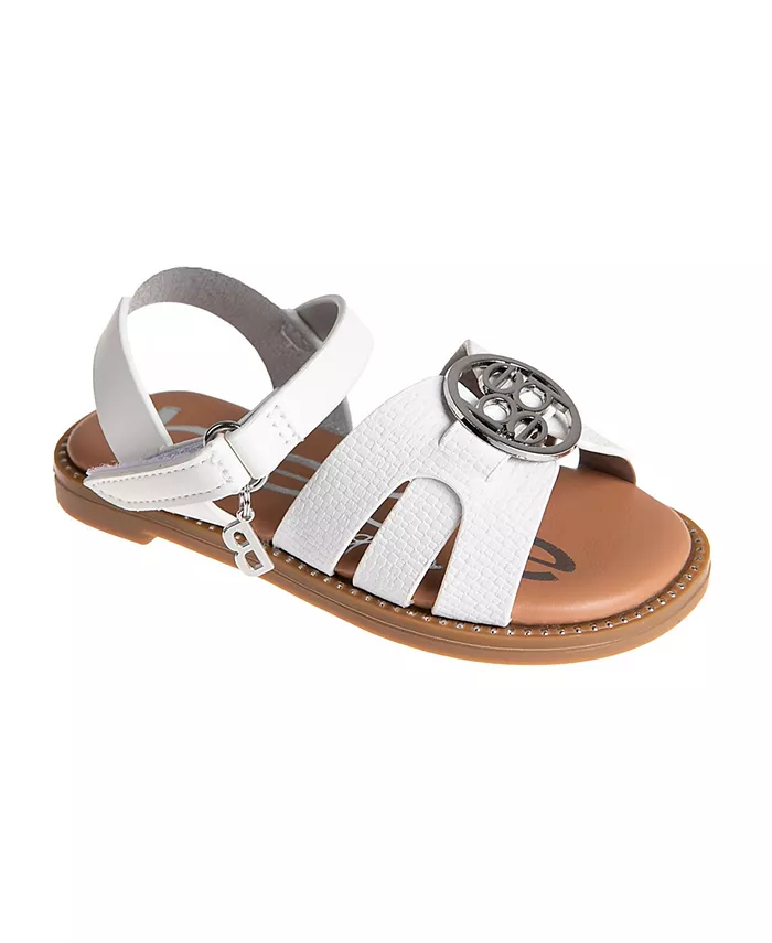 

Девочки Toddler: Сандалии Medallion с тиснением Bebe, белый
