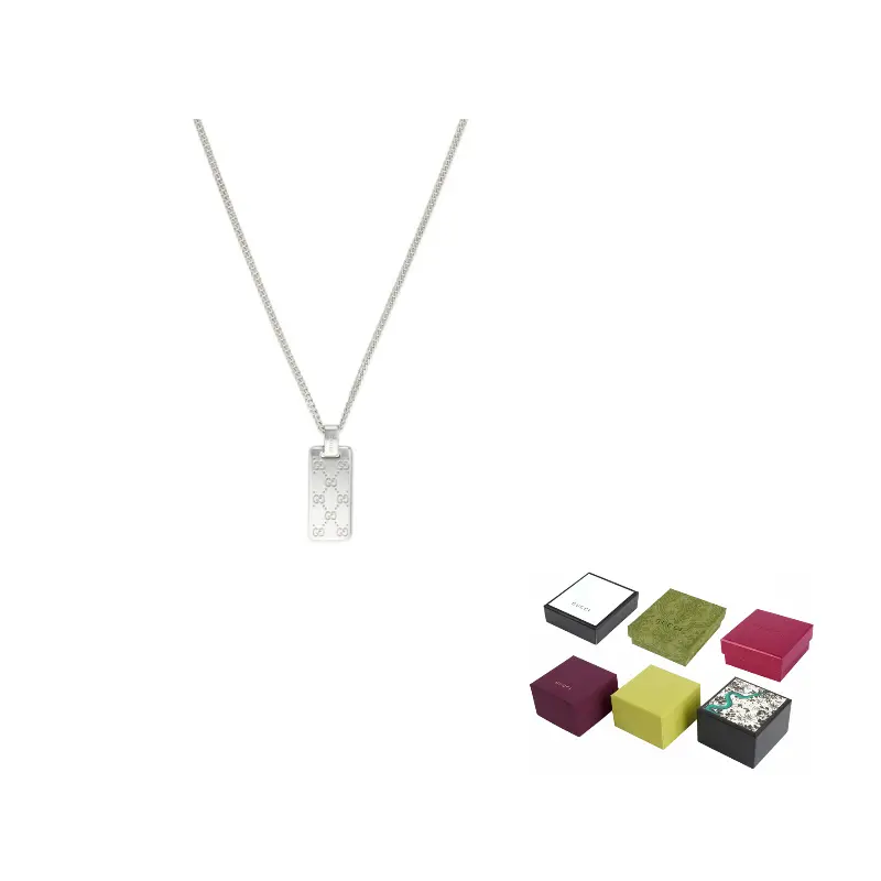 

Кулон с узором GG на цепочке GUCCI, серебряный