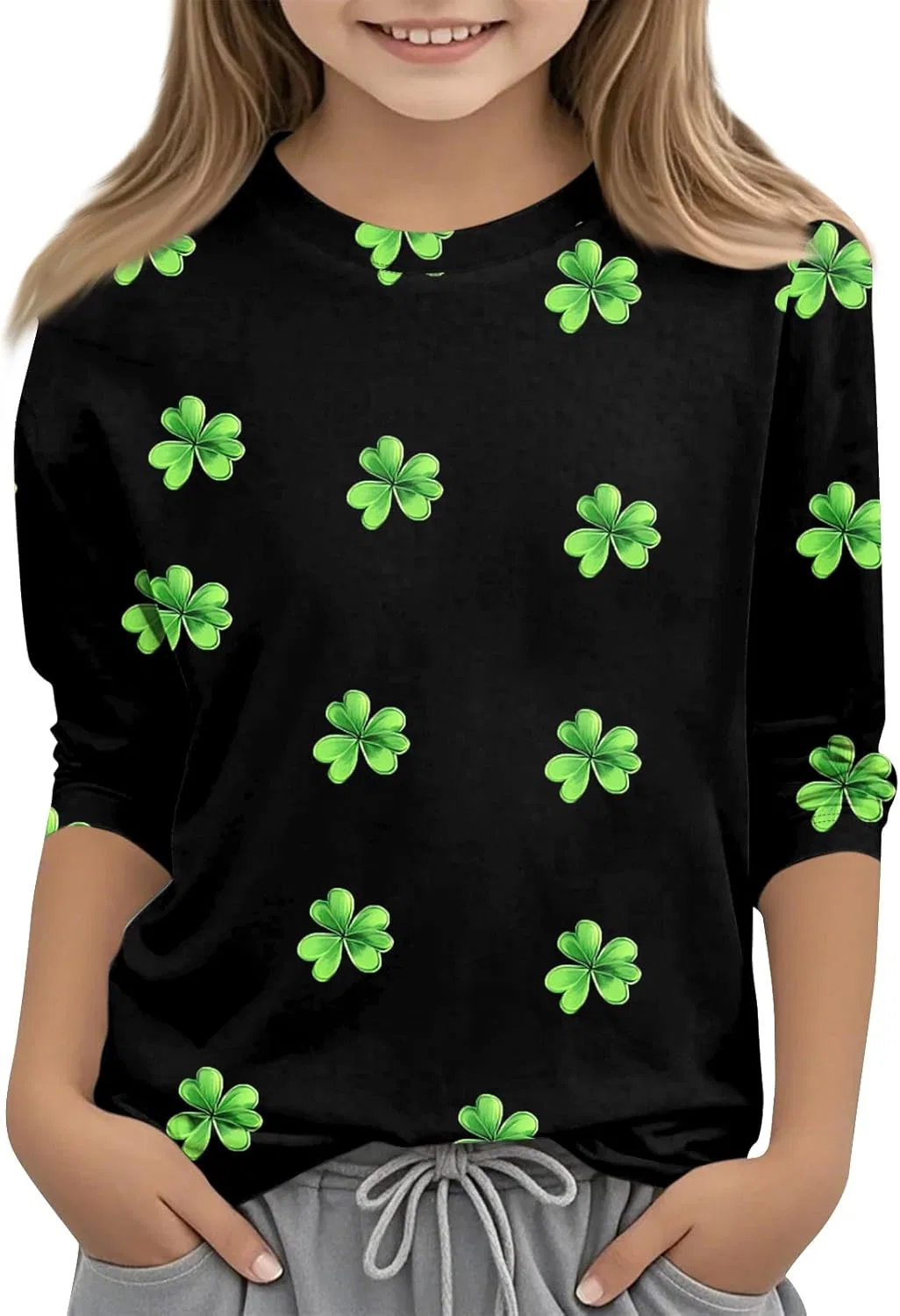 Футболка с принтом St. Patrick's Day, Generic, оверсайз, Fluorescent Green