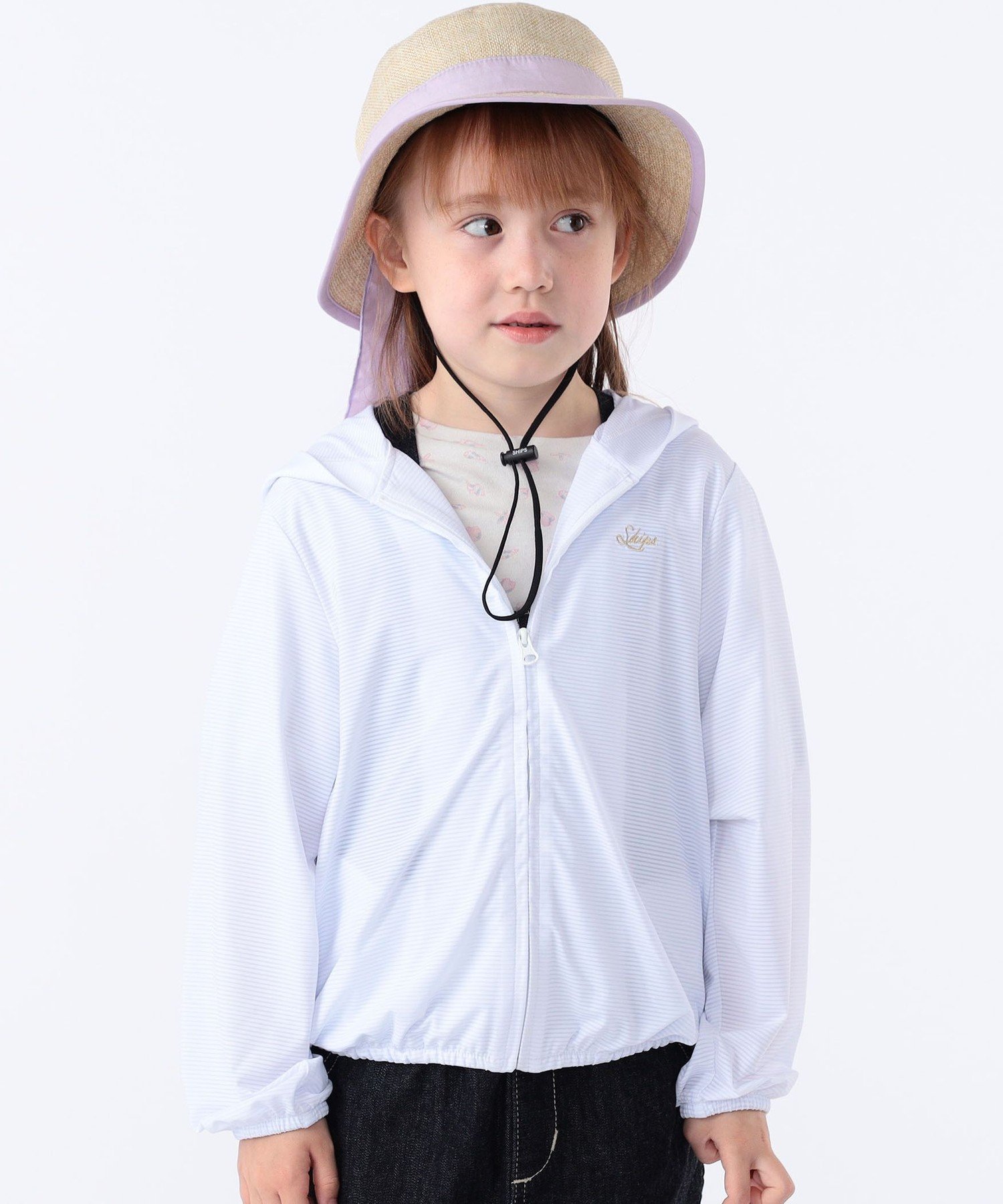Детская футболка SHIPS KIDS: 100-130 см / С охлаждающим эффектом / Защита от УФ-излучения / Солнцезащитный капюшон, White