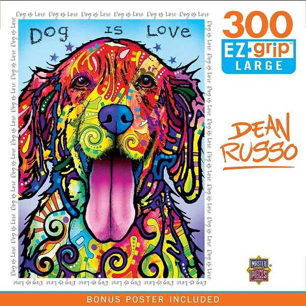 

Шедевры Дина Руссо - Собака - это любовь, пазл из 300 деталей EZ Grip Masterpieces Puzzles, multicolor