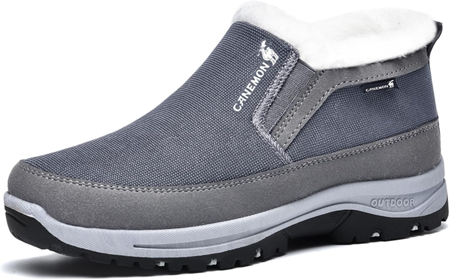 

Мужские зимние ботинки FAIRSOMA CNA Trop с высоким верхом, мягкой подкладкой из меха, поддержкой свода стопы, водонепроницаемые, противоскользящие, кожаные сапоги-чукка на низком каблуке для активного отдыха, удобные для походов и прогулок, серы...