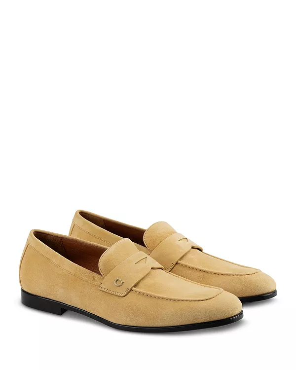 Мужские замшевые лоферы Tiberio. Ferragamo, бежевый — фото 4