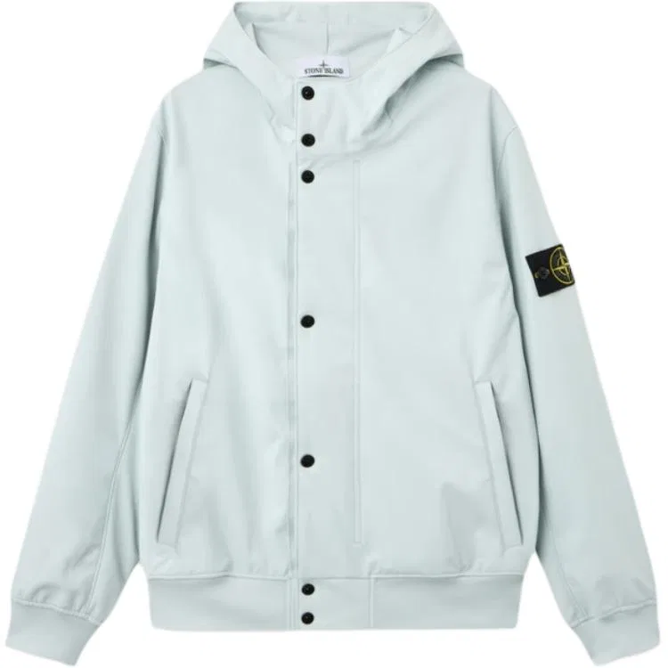 Куртка с капюшоном и патчем с логотипом STONE ISLAND, Sky Blue