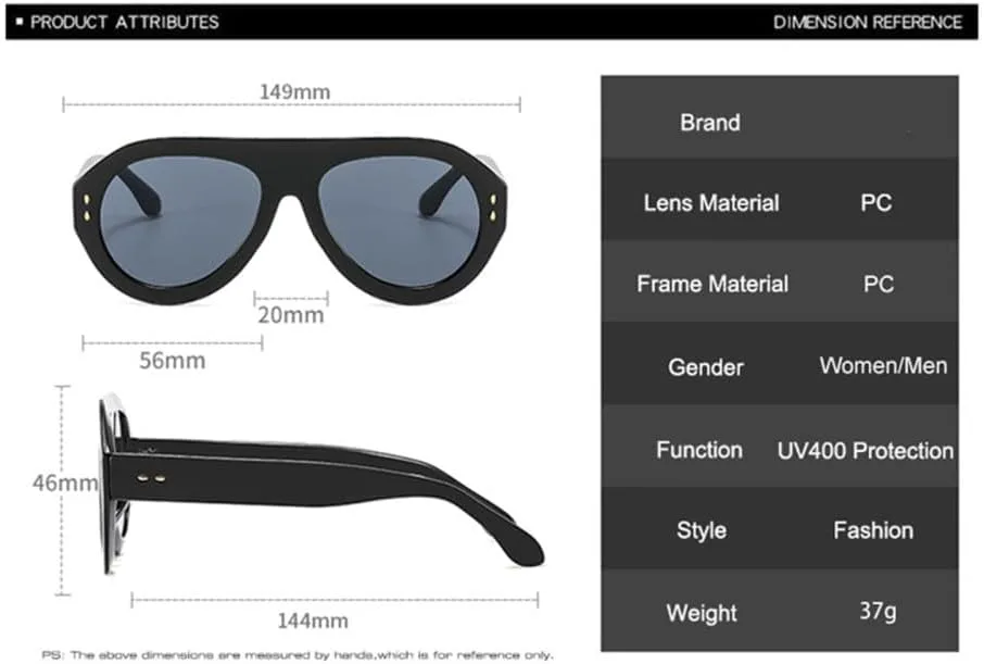 

Ретро-солнцезащитные очки большого размера с заклепками, женские, градиентные, с защитой от УФ-излучения UV400, мужские солнцезащитные очки generic, Tea Tea Gradient