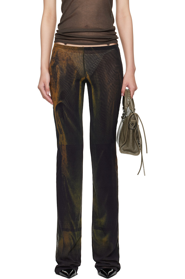 

Эксклюзивные зеленые брюки Lounge с кислотным принтом Ssense Jean Paul Gaultier, мультиколор
