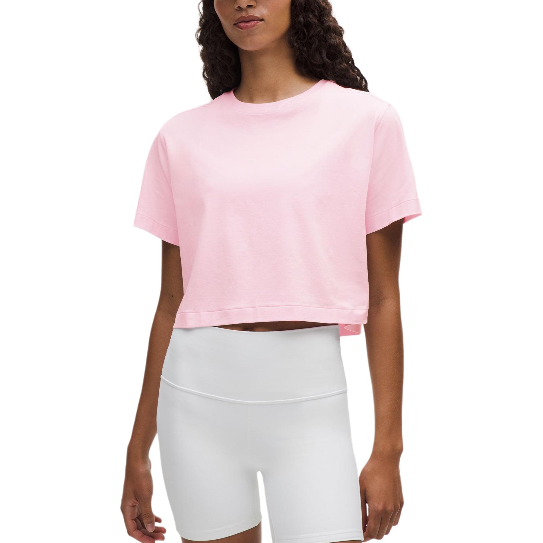 

Обычная футболка женская Lululemon, розовый