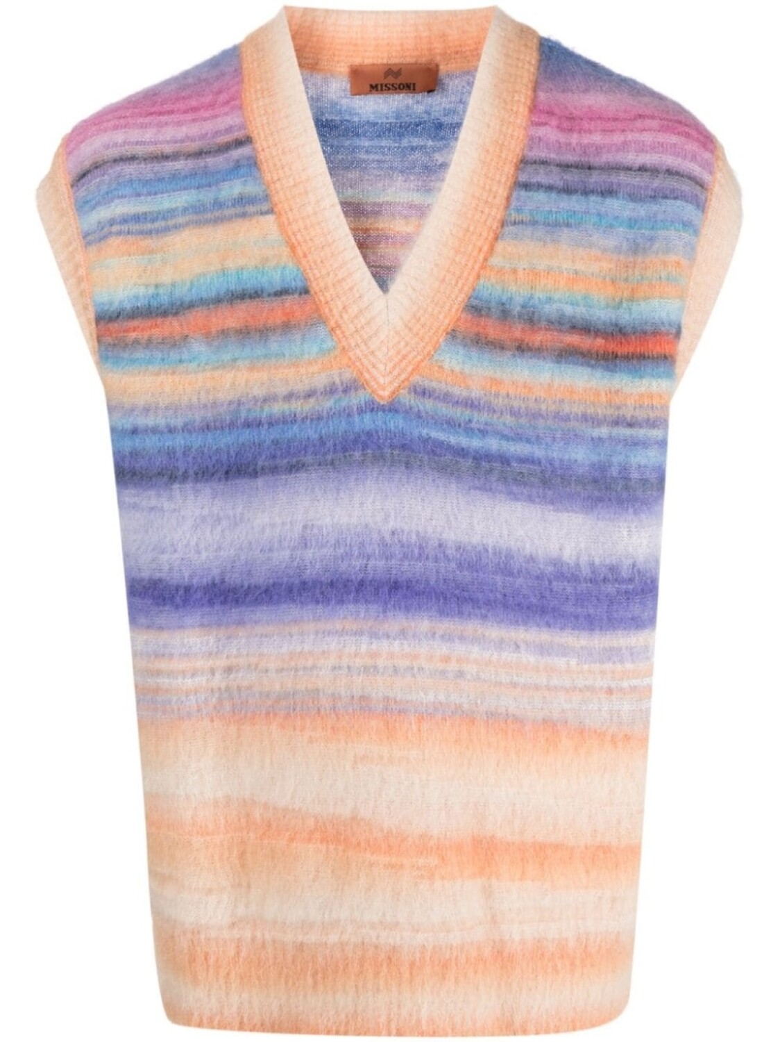 

Missoni полосатый жилет с V-образным вырезом, оранжевый