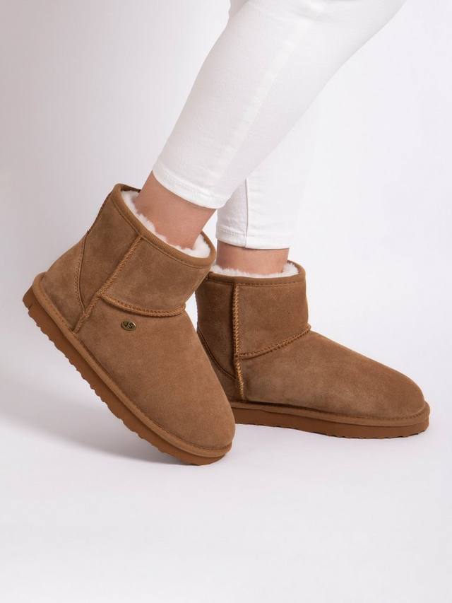 Женские мини-классические угги из овчины Just Sheepskin, Chestnut — фото 2