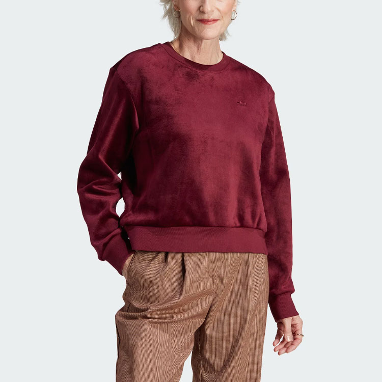 Футболка Essentials для женщин темного красновато-фиолетового цвета Adidas Originals — фото 3