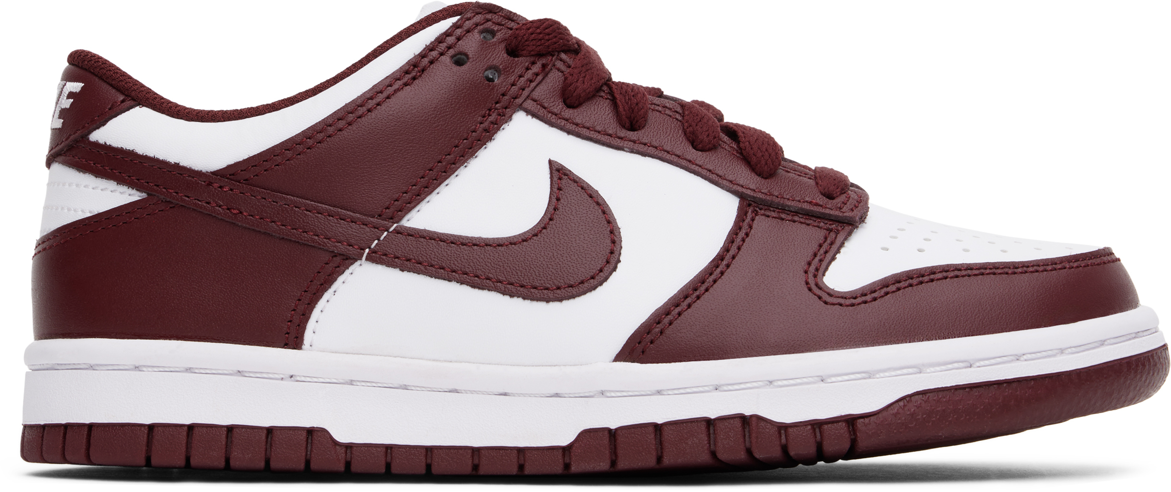 

Кроссовки Dunk Low для больших детей белого и бордового цвета Nike