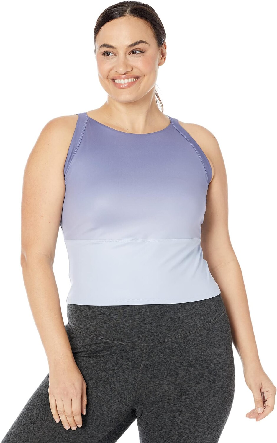 

Майка Madewell Plus MWL Flex Cutout-Back Tank in Ombre Print, цвет Dusty Orchid