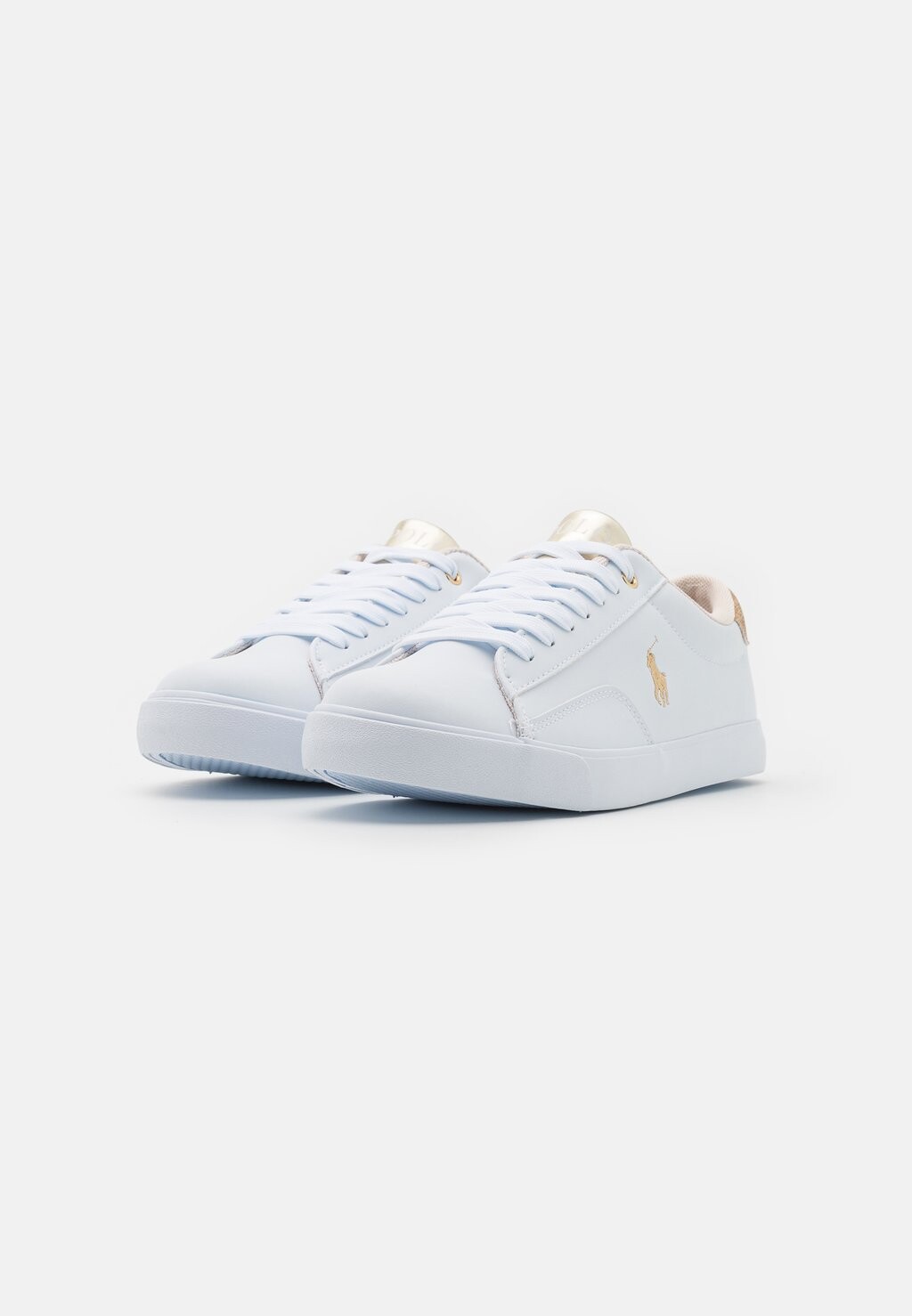 Кроссовки низкие THERON Polo Ralph Lauren, цвет white/gold metallic/glitter gold — фото 2