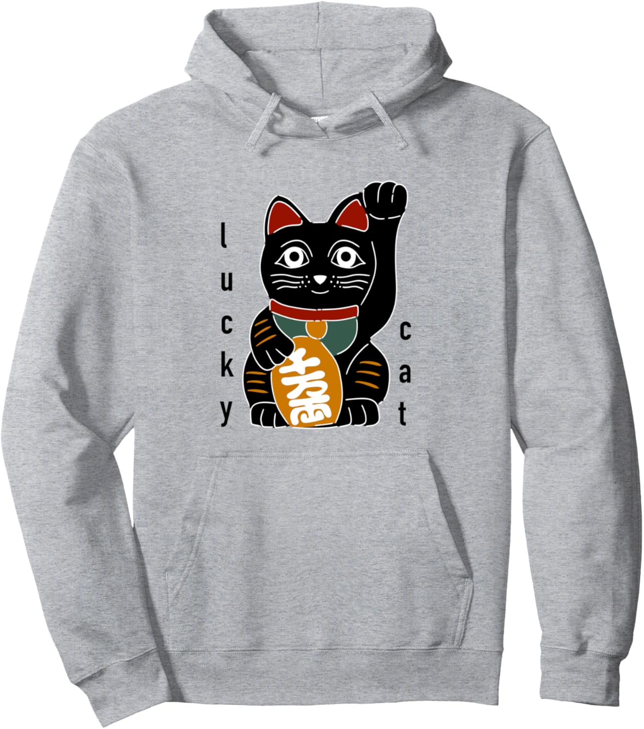 

Японская толстовка Maneki Neko с развевающейся рукой в китайском стиле Kawaii Maneki Neko Red Maneki Neko Japanese Lucky Cat Retro Aesthetic, серый