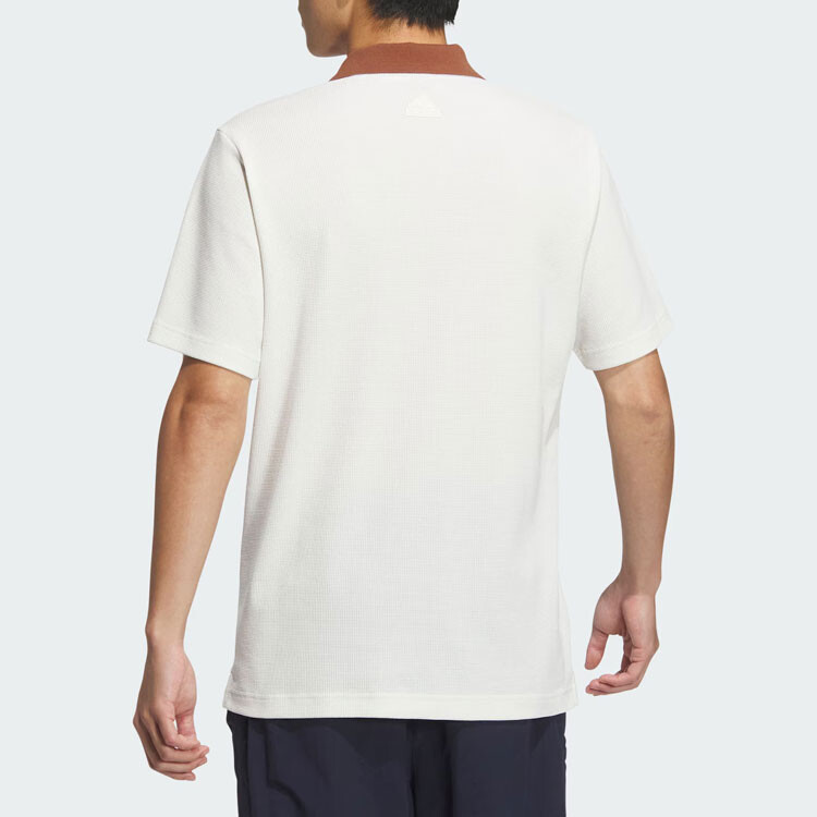 Мужская рубашка поло Chinese Jade White/коричневый Adidas, коричневый — фото 3