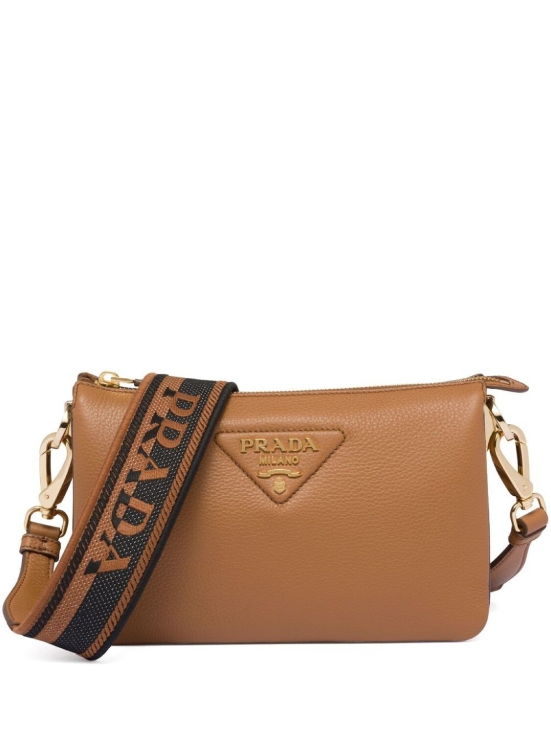 

Сумка на плечо с логотипом Prada, коричневый