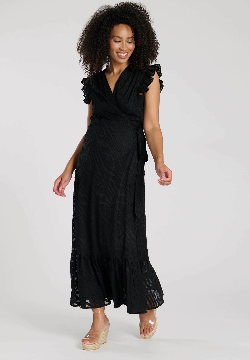 

Повседневное платье WRAP SHORT SLEEVE MIDI South Beach, черный