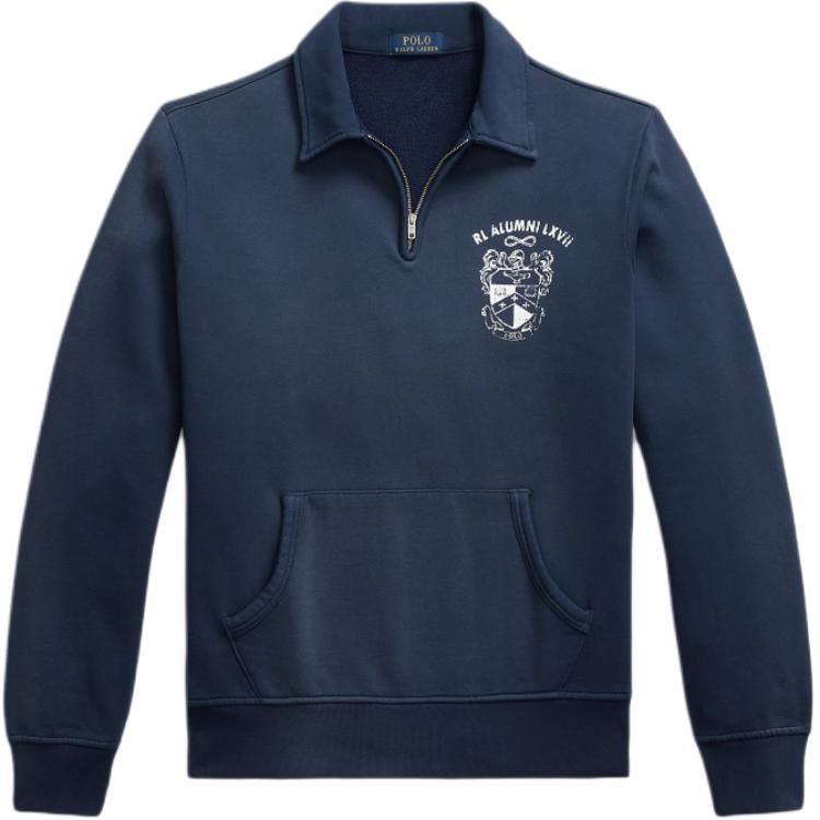 

Флисовая толстовка с принтом Polo Ralph Lauren, темно-синий