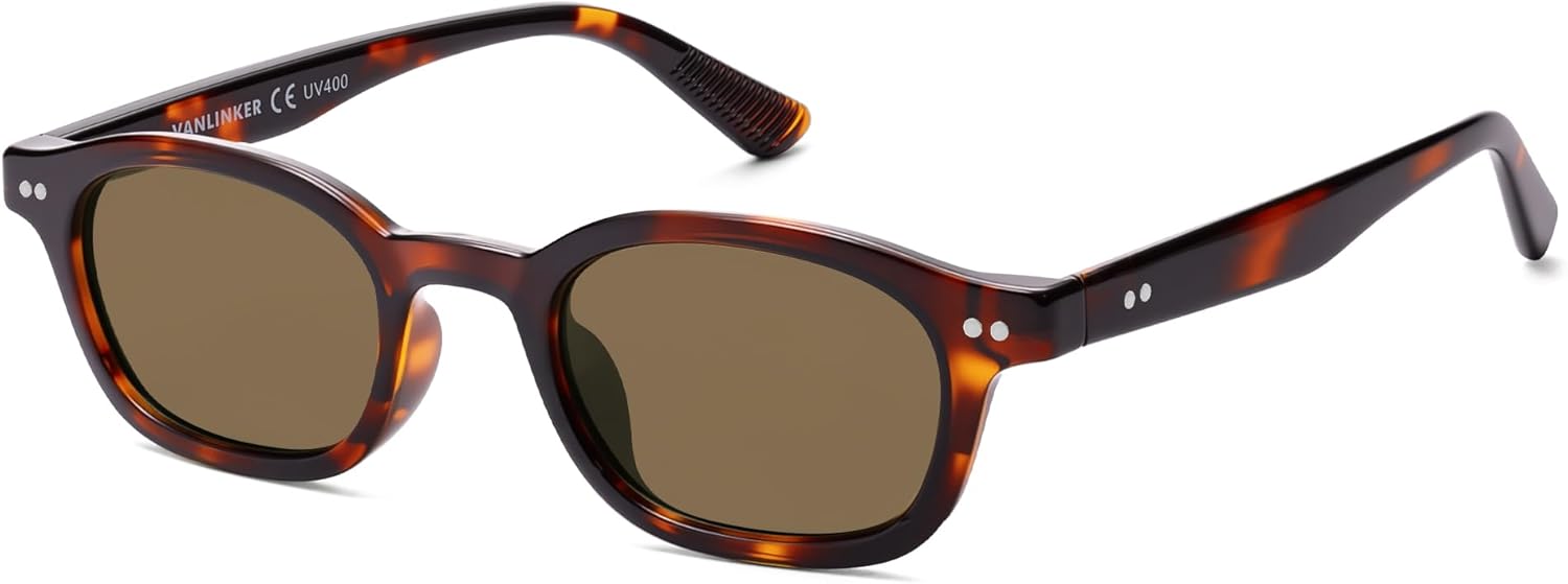 

Солнцезащитные очки VANLINKER Retro Small Square Polarized для женщин и мужчин, модные узкие прямоугольные, в стиле 90-х, модель VL9889, C4-polarized Brown Lens/Tortoise Frame